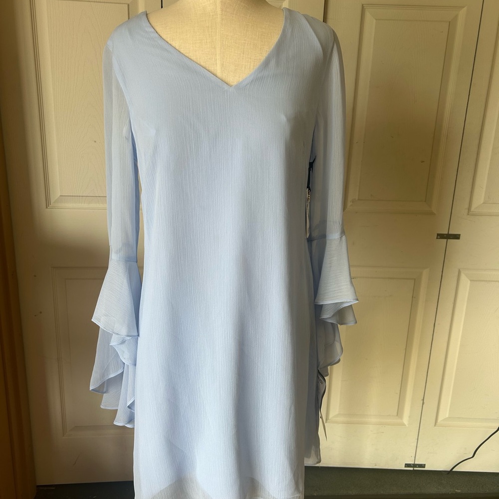 Kensie Light Blue Long Sleeve Dress